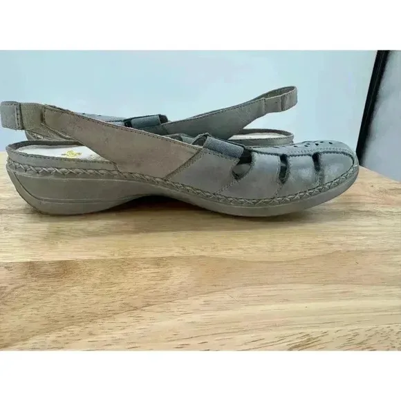 Rieker Women’s Leather Light Blue Close Toe Slingback Sandal, Casual Shoe Sz 9.5