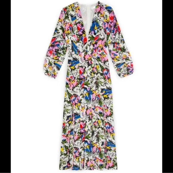 RIXO LONDON camellia silk floral midi dress