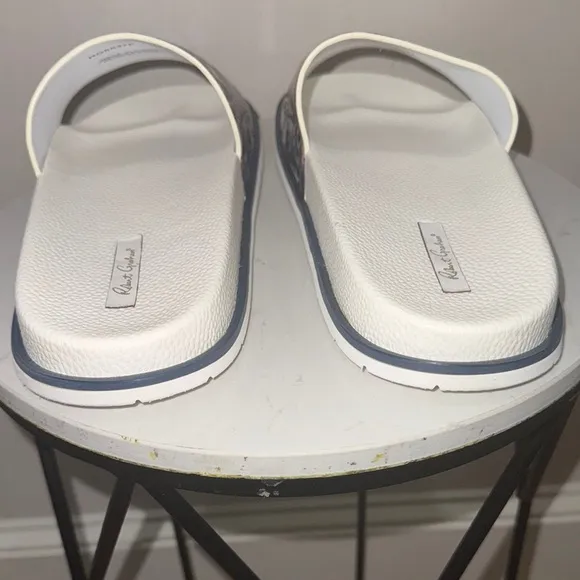Robert Graham White and Blue Sandals Vibrant Design