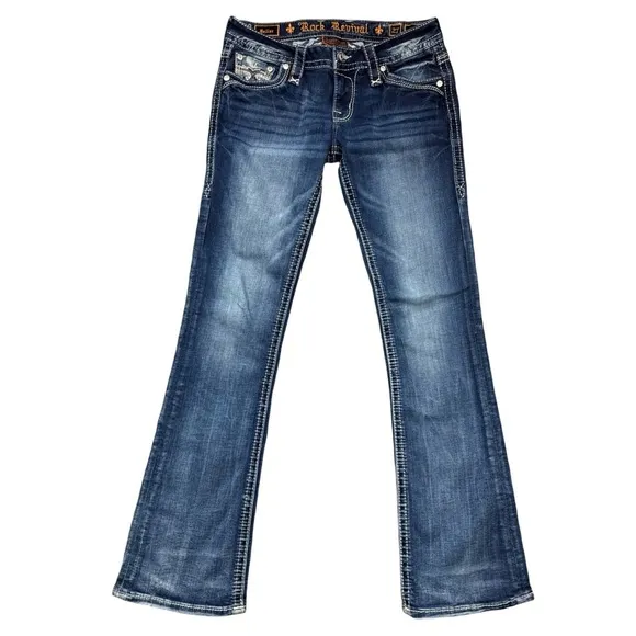 Rock Revival Jeans Beliss Boot Size 27 McBling 2000s Y2K