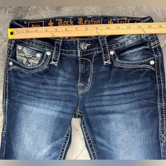 Rock Revival Jeans Beliss Boot Size 27 McBling 2000s Y2K