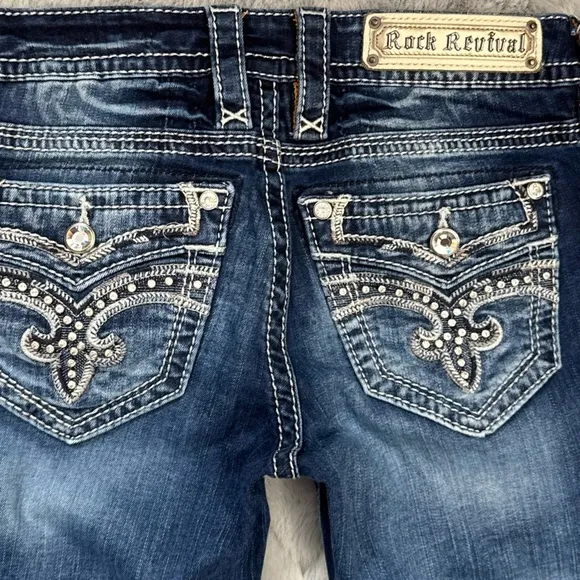 Rock Revival Jeans Beliss Boot Size 27 McBling 2000s Y2K