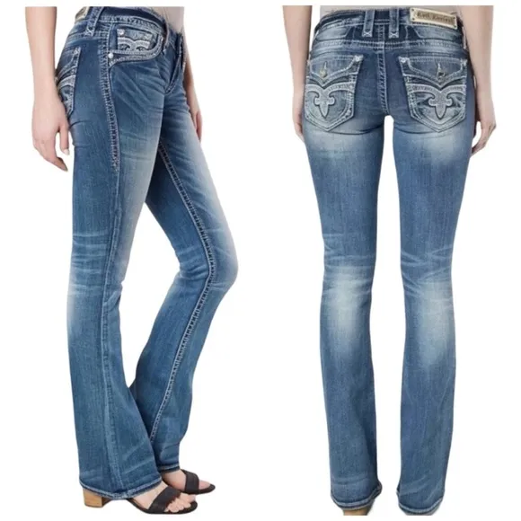 Rock Revival Jeans Beliss Boot Size 27 McBling 2000s Y2K