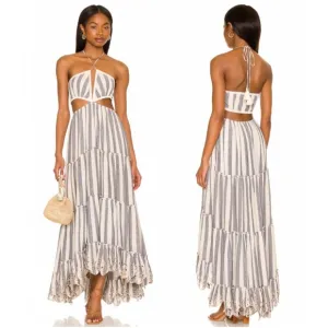 Rococo Sand Kylie Maxi Dress Cream &amp; Blue Stripe S