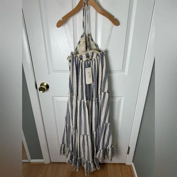 Rococo Sand Kylie Maxi Dress Cream &amp; Blue Stripe S