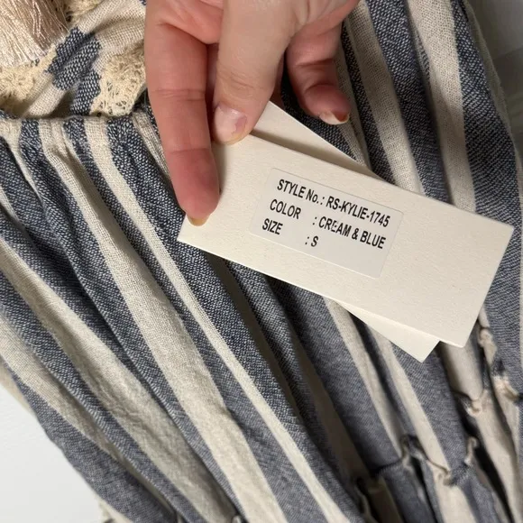 Rococo Sand Kylie Maxi Dress Cream &amp; Blue Stripe S