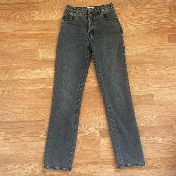 ROLLA’S Classic Straight High Rise Gray Denim Jean 80’s Black Vintage Size 24