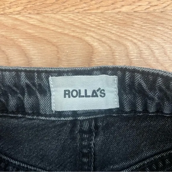 ROLLA’S Classic Straight High Rise Gray Denim Jean 80’s Black Vintage Size 24