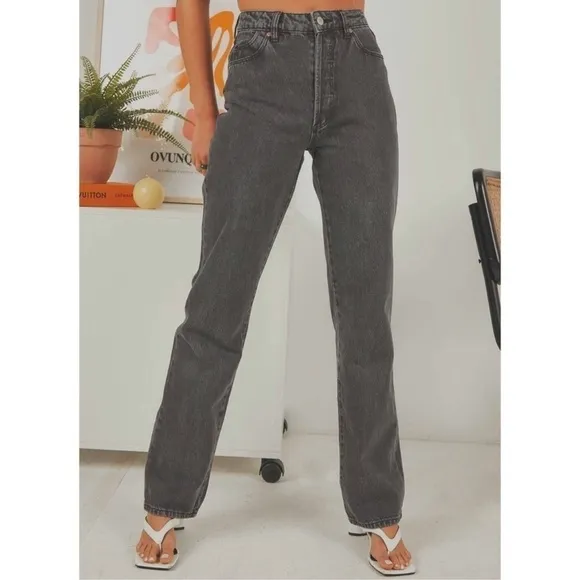 ROLLA’S Classic Straight High Rise Gray Denim Jean 80’s Black Vintage Size 24