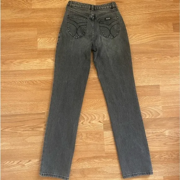 ROLLA’S Classic Straight High Rise Gray Denim Jean 80’s Black Vintage Size 24