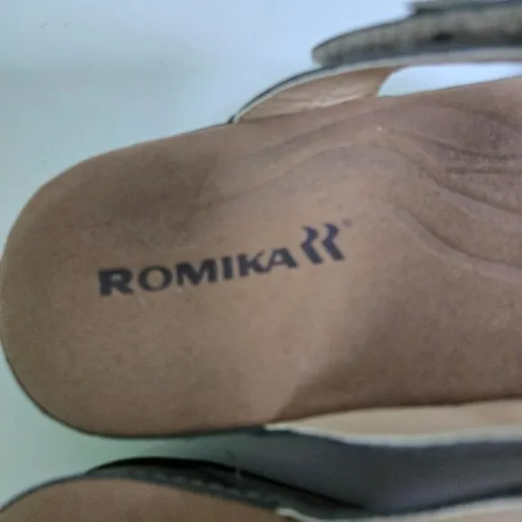 Romika Fidschi 22 Slide Sandals Gold Combo Comfort Quality Size 39/7