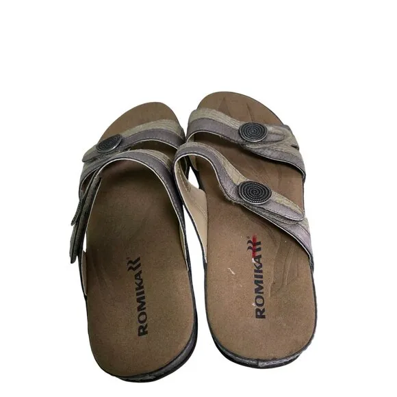Romika Fidschi 22 Slide Sandals Gold Combo Comfort Quality Size 39/7