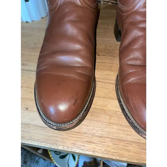 Roper Boots By Justin Classic Tan  Rancher/Cowboy Boot Size 11.5-RARE