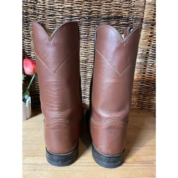 Roper Boots By Justin Classic Tan  Rancher/Cowboy Boot Size 11.5-RARE