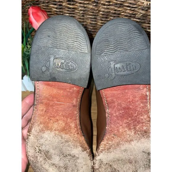 Roper Boots By Justin Classic Tan  Rancher/Cowboy Boot Size 11.5-RARE