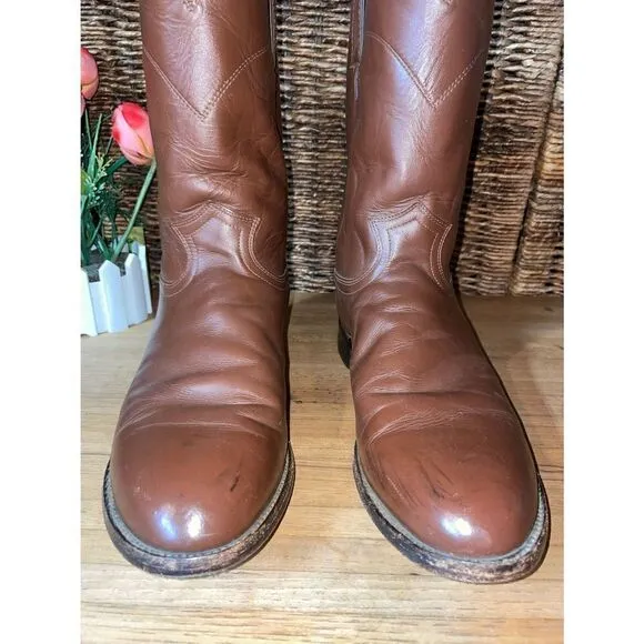 Roper Boots By Justin Classic Tan  Rancher/Cowboy Boot Size 11.5-RARE