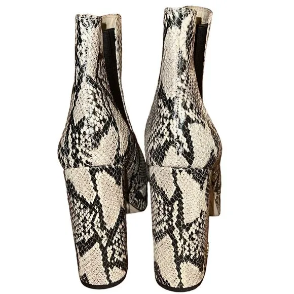 Sam Edelman Abella Platform Chelsea Boots Reptile Embossed Size 9.5M Used