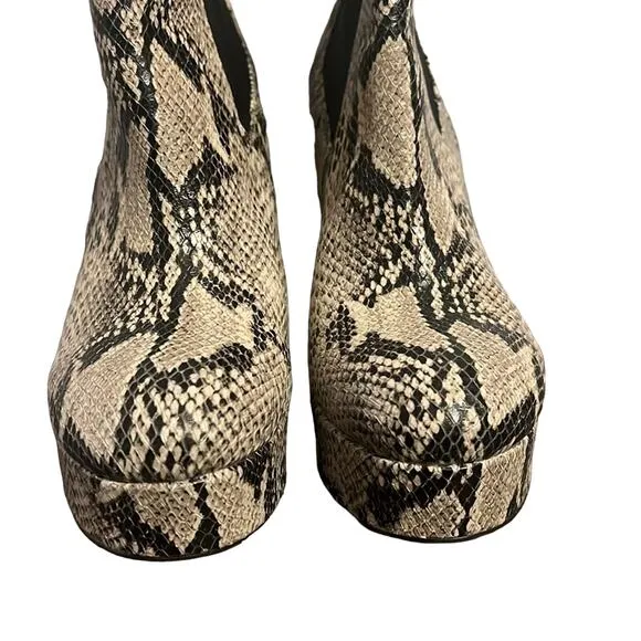 Sam Edelman Abella Platform Chelsea Boots Reptile Embossed Size 9.5M Used