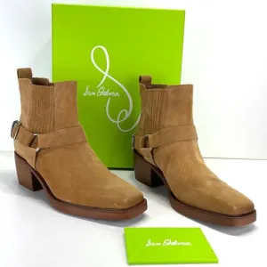 SAM EDELMAN BELLAMIE CAMEL SUEDE WESTERN HARNESS ANKLE BOOTS/BOOTIES🆕