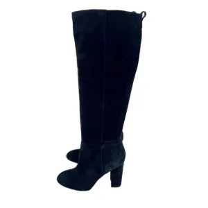 Sam Edelman Black Suede Leather Knee-High Boots Pull On Sz 7 New $225