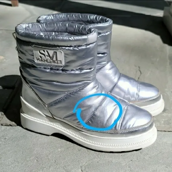 Sam Edelman Carlton Silver Waterproof Boots - Size  9