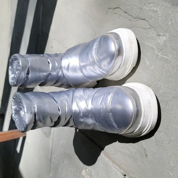 Sam Edelman Carlton Silver Waterproof Boots - Size  9