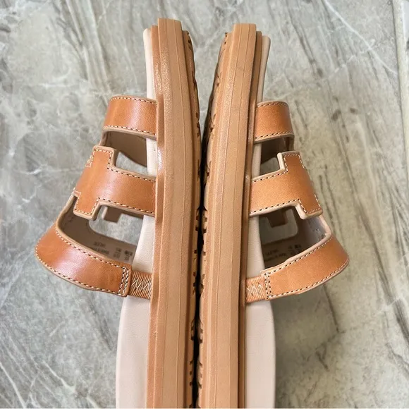 Sam Edelman EUC Women's Valeri Leather Signature Cutout Slide Sandals, Size 8.5