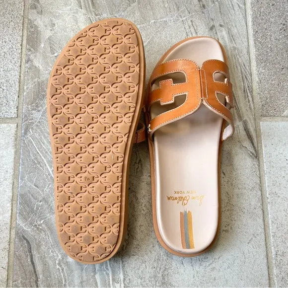 Sam Edelman EUC Women's Valeri Leather Signature Cutout Slide Sandals, Size 8.5