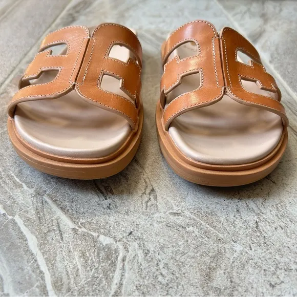 Sam Edelman EUC Women's Valeri Leather Signature Cutout Slide Sandals, Size 8.5