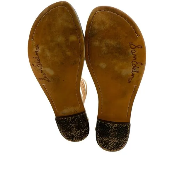 Sam Edelman Gianni Sandals Womens Sz 9.5 Gladiator Tan Leather EUC