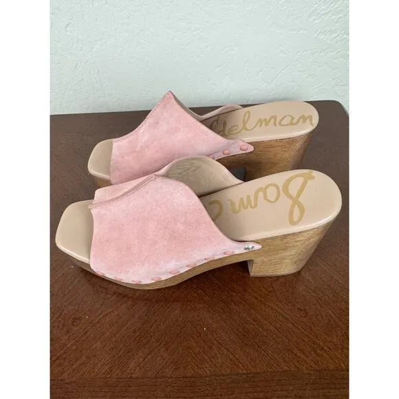 Sam Edelman Josselyn Clay Open Toe Slip On Studded Block Heel Sandals Size 10