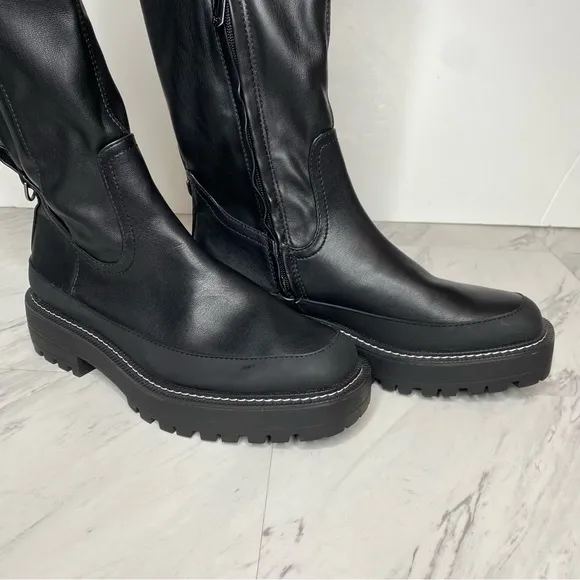 Sam Edelman Lerue Lug Sole Faux Leather Boot 9 1/2 M