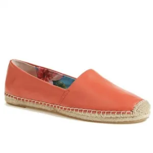 Sam Edelman Lynn Espadrille Leather Jute Toe Cap Slip On Beachy Coastal Orange 8