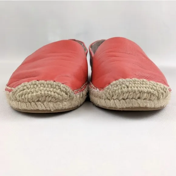 Sam Edelman Lynn Espadrille Leather Jute Toe Cap Slip On Beachy Coastal Orange 8