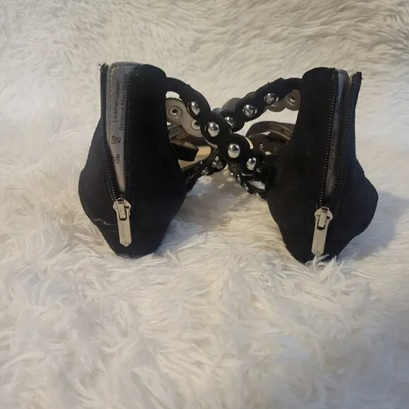 Sam Edelman Women's Dustee Studded Suede Gladiator Sandals Black Size 10