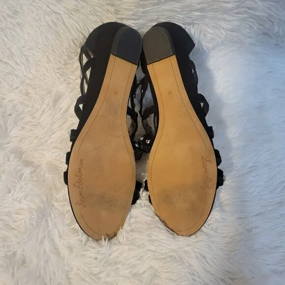 Sam Edelman Women's Dustee Studded Suede Gladiator Sandals Black Size 10