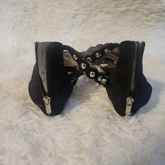 Sam Edelman Women's Dustee Studded Suede Gladiator Sandals Black Size 10