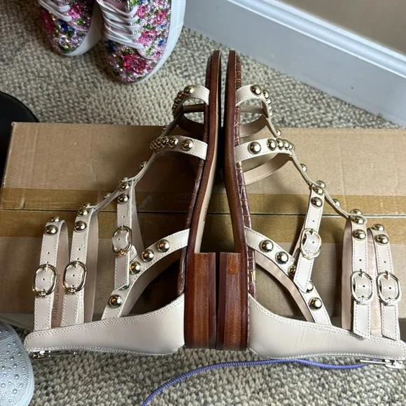 Sam Edelman • Women’s Estella Studded Gladiator Sandal • Size 8.5 • Sandshell •