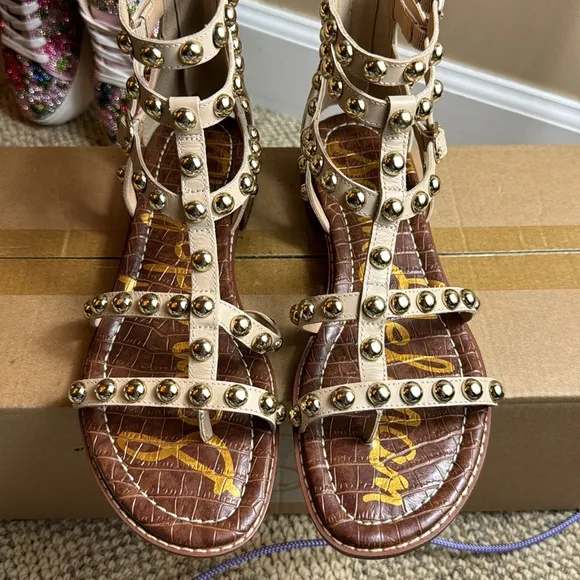 Sam Edelman • Women’s Estella Studded Gladiator Sandal • Size 8.5 • Sandshell •