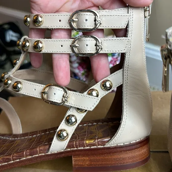 Sam Edelman • Women’s Estella Studded Gladiator Sandal • Size 8.5 • Sandshell •