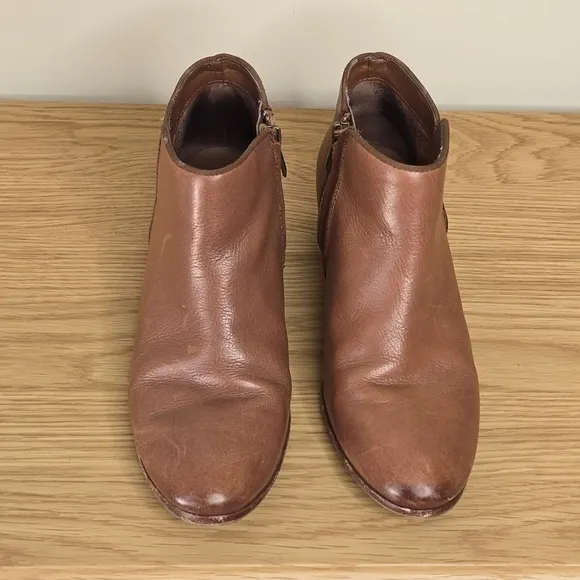 Sam Edelman Women’s Petty Leather Camel Cognac Brown Ankle Boot Size 8