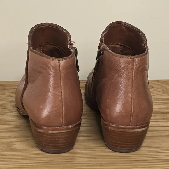 Sam Edelman Women’s Petty Leather Camel Cognac Brown Ankle Boot Size 8