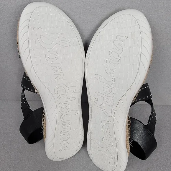 Sam Edelman Womens Sandals 8M Studded Black Espadrille Janette New With Box