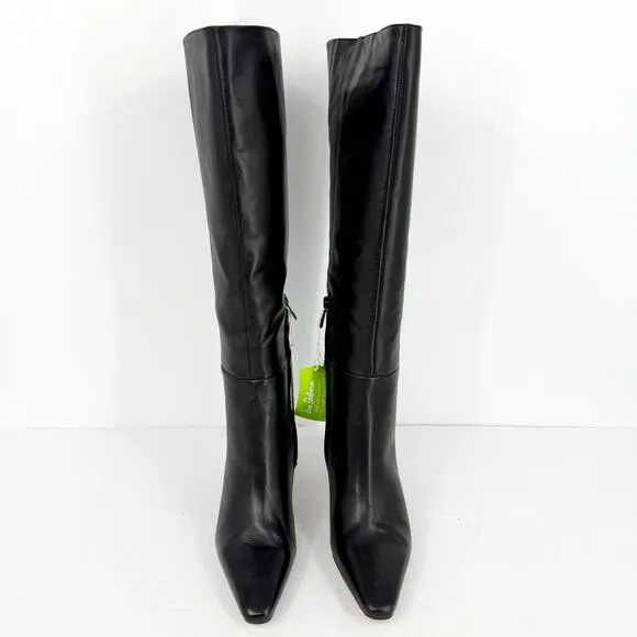 Sam Edelman Womens Sylvia Knee High Boots US 8.5M Black Leather Pointed Toe NWOB