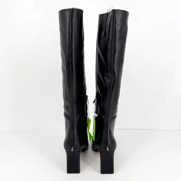 Sam Edelman Womens Sylvia Knee High Boots US 8.5M Black Leather Pointed Toe NWOB
