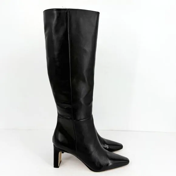 Sam Edelman Womens Sylvia Knee High Boots US 8.5M Black Leather Pointed Toe NWOB