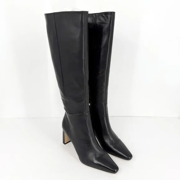 Sam Edelman Womens Sylvia Knee High Boots US 8.5M Black Leather Pointed Toe NWOB