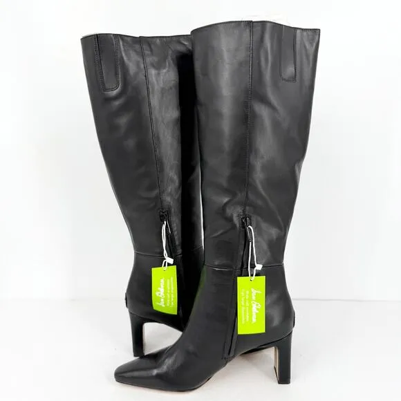 Sam Edelman Womens Sylvia Knee High Boots US 8.5M Black Leather Pointed Toe NWOB