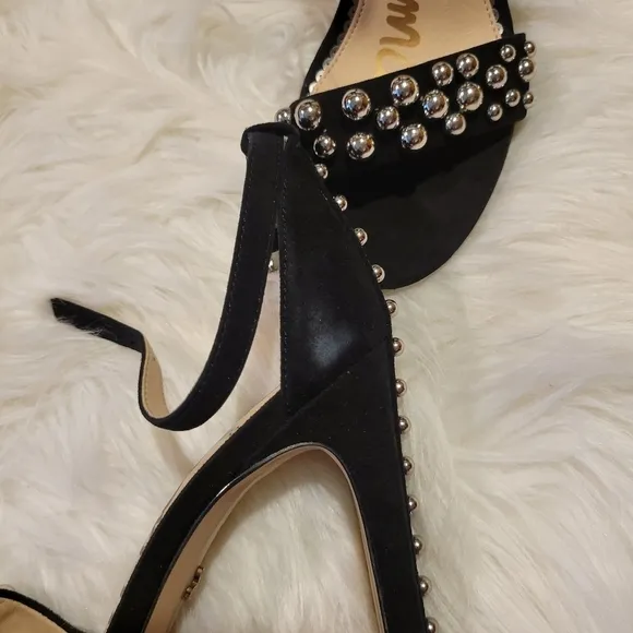 Sam Edelman- Yoshi Black Suede Studded Sandals