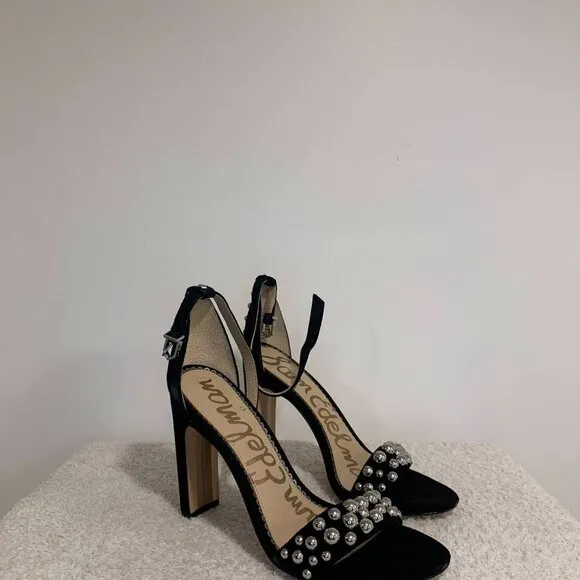 Sam Edelman- Yoshi Black Suede Studded Sandals